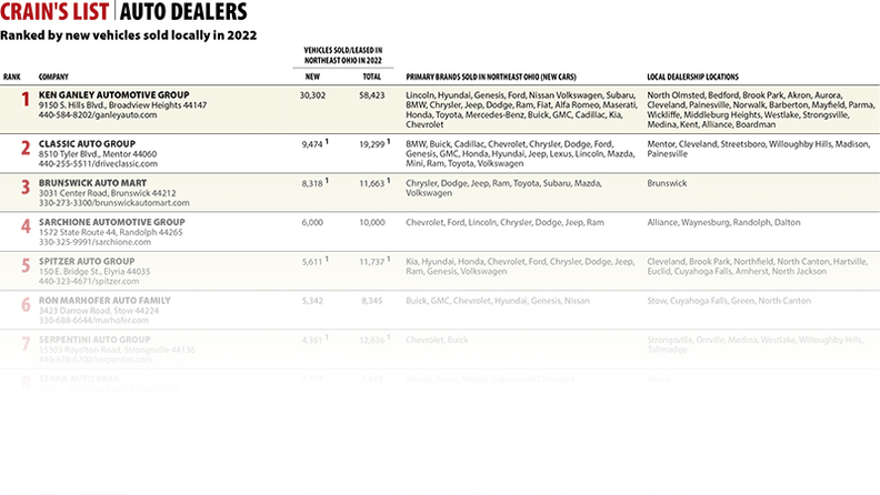 Auto Dealers list preview